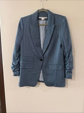 Veronica Beard Slate Blue Single-Button Blazer